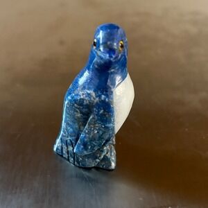 Lapis Lazuli Penguin Figurine Stone Carving Animal Sculpture Bird Statue